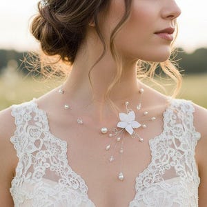 Collier Chic Chocolat Avec Touches Marron, Cristal Et Ivoire – Parfait Pour Robe De Mariée, Cérémonie Ou Soirée Fleurie