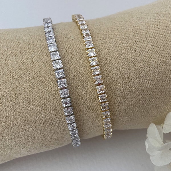 Bracelet mariée chaine strass argent ou doré, bijoux mariage strass