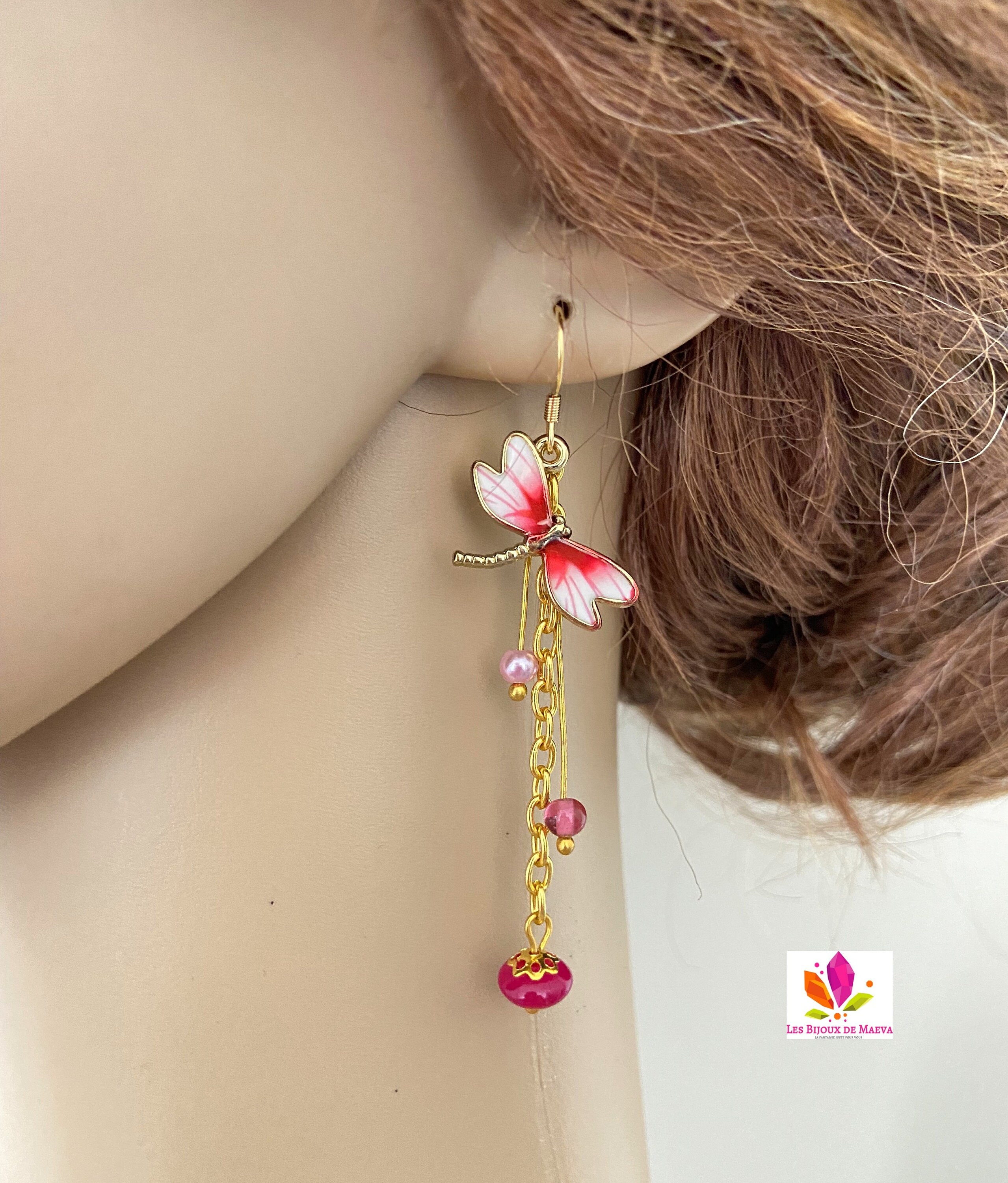 Yomlry Layered Tassel Hot Pink Earrings For Women Dangling Fringe Pink Statement Boho Beach Summer Jewelry Gifts Long Drop Hook Piercing Earrings Hot Pink Stud
