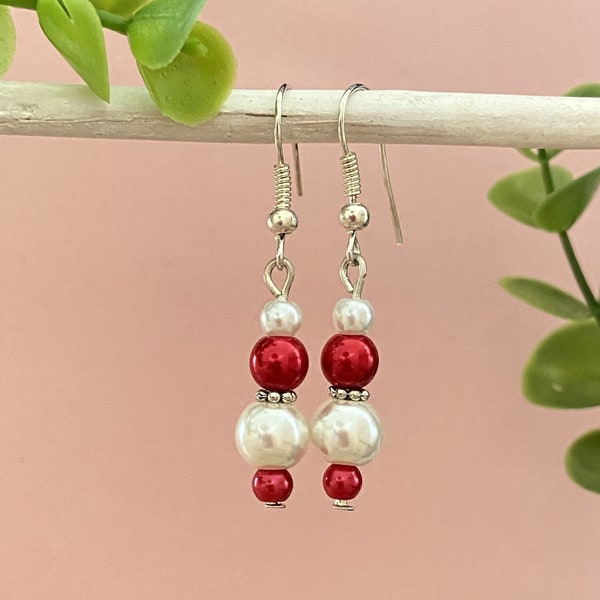 pendientes de la joyería de la boda de los granos rojos