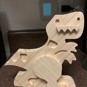 TRex Toy To Paint / Wooden / Stand Alone / Rare Find