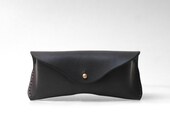 Personalizado cuero gafas de sol gafas caso anteojos manga, cuero de vaca curtido vegetal, regalo de la Navidad, negro gris oscuro