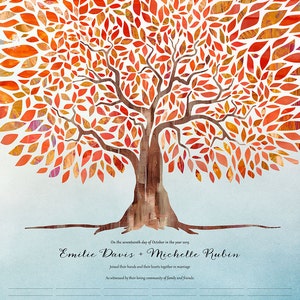 Hochzeitsurkunde Baum Quaker Heiratsurkunde I Am My Beloved es Autumn