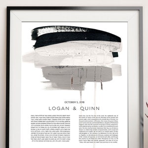 Modern Custom Ketubah Paint Burst Hochzeitszertifikat Hygge