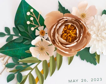 3-D Paper Cut Ketubah Modern Judaica Flourishing Paper Flower Art