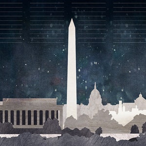 Hochzeitszertifikat Washington DC Quaker Heiratsurkunde Washington DC Skyline