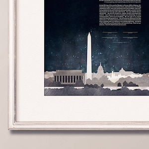 Modern Custom Ketubah Washington DC Skyline Wedding Certificate