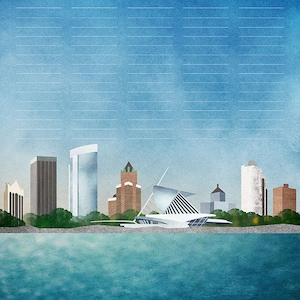 Hochzeitsurkunde Milwaukee Quaker Heiratsurkunde Milwaukee Skyline