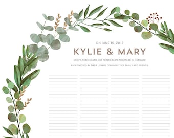 Wedding Certificate Botanical Wreath Quaker Marriage Certificate Good Earth Circle