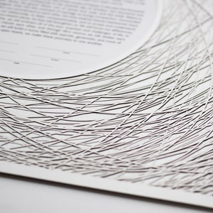 Paper Cut Ketubah Modern Custom Wedding Certificate Encircled