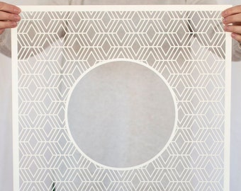 Certificado de boda personalizado moderno con ketubah recortado en papel y diamantes