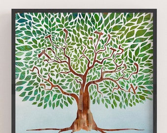 Modern Custom Ketubah Tree of Life I Am My Beloved&#39;s Wedding Certificate