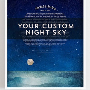 Modern Custom Ketubah Astronomy Wedding Certificate