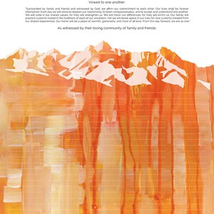 Hochzeitsurkunde Abstrakt Berg Quaker Heiratsurkunde Sunny Mountain