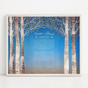 Hochzeitsurkunde Baum Quaker Heiratsurkunde Birke Bäume Herbst