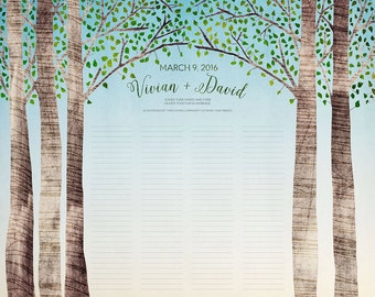Wedding Certificate Trees Quaker Marriage Certificate Birch Trees Summer