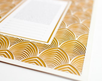 Paper Cut Ketubah Modern Custom Wedding Certificate Art Deco Pattern