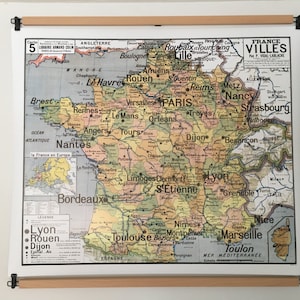 Reproduction of old school map N 5 France Villes by Vidal Lablache image 2