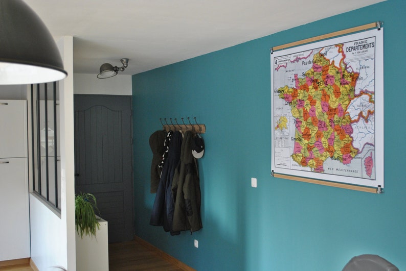Reproduction d'ancienne carte d'école N 4 France départements par Vidal Lablache image 4