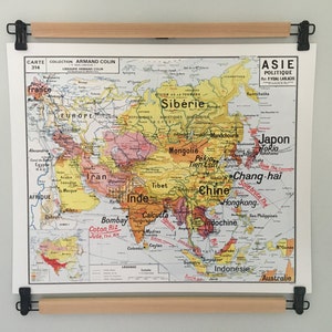 Reproduction d'ancienne carte d'école N 314 Asie politique par Vidal Lablache