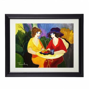 Impression d'art Itzchak tarkay soeurs (1935-2012) portrait encadré