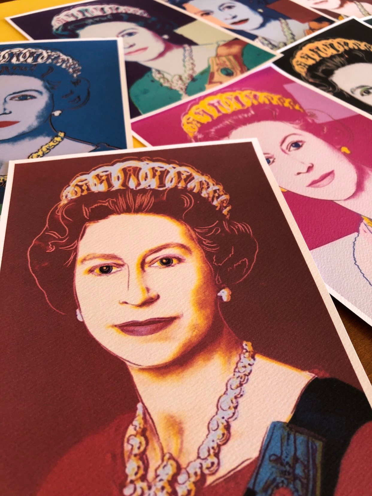 50cm×50cm額付ポスター】アンディ ウォーホル 「エリザベス女王」新品