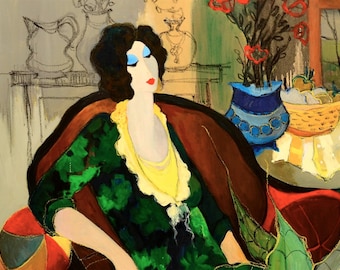 Itzchak Tarkay (1935 – June 3, 2012)  art print Large Size