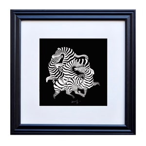 Victor VASARELY Art Print 2pc Zebra Collection Black & White Framed - Etsy