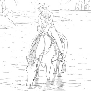Horse Girl Coloring Book Instant Download - Etsy