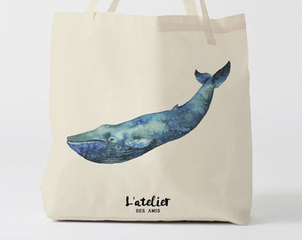 X262Y Tote bag walvis, opbergtas, tas aan te bieden, handtas, tote bag, boodschappentas, cursustas, aankleedtas, computertas