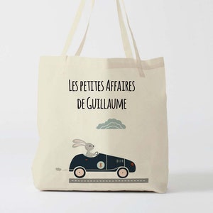 X1123Y Tote bag Personnalisé enfant, tote bag école, sac de toile cabas, sac à doudou , sac pour habits enfant, tote bag crèche, sac crèche