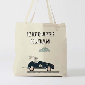 X1123Y Tote bag Personnalisé enfant, tote bag école, sac de toile cabas, sac à doudou , sac pour habits enfant, tote bag crèche, sac crèche image 1