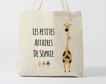 X684Y Tote bag Personnalisé enfant, tote bag école, sac de toile cabas, sac à doudou , sac pour habits enfant, tote bag crèche, sac crèche