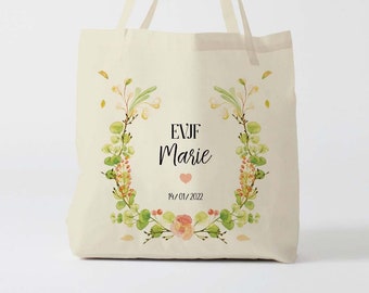 X1132Y Tote bag EVJF, sac de toile cabas, sac demoiselle d'honneur , marié mariage,Tote Bag,fourre-tout personnalisé, tote bag evjf