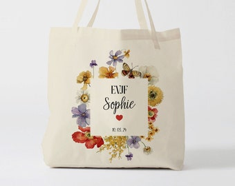 X1397Y Tote bag EVJF, tote bag mariage, cadeau EVJF, sac mariage, tote bag témoin, tote bag demoiselle d'honneur, mariage et caba