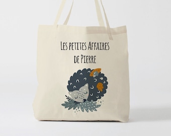 X647Y Tote bag Personnalisé enfant, tote bag école, sac de toile cabas, sac à doudou , sac pour habits enfant, tote bag crèche, sac crèche