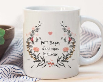 M17G_ Mug Personnalisé maîtresse Céramique 325 ml, Petit , mug maîtresse, mug à personnaliser, cadeau de noel, cadeau pour maîtresse