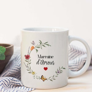 M10G_ Personalized Godmother of Love Mug Ceramic 325 ml, Small, super nanny mug, mug to personalize, Christmas gift, gift for mom