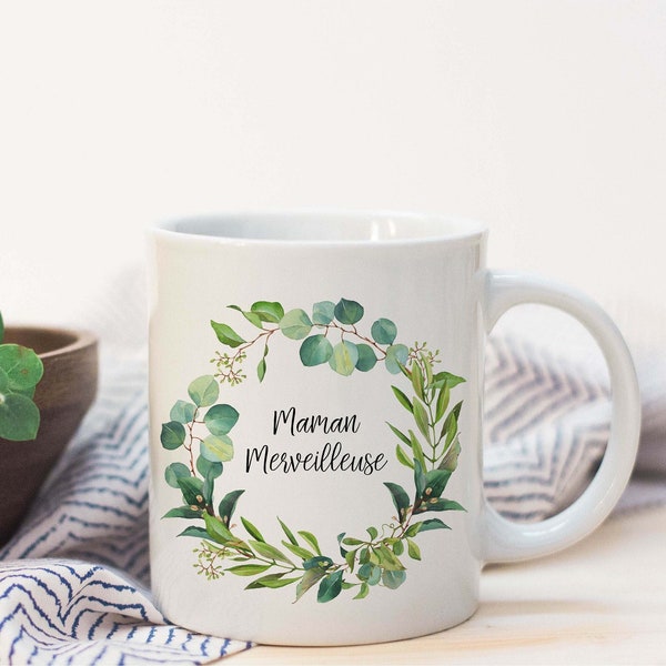 M2G_ Mug Personnalisé Céramique 325 ml, merveilleuse maman, mug fête des mères, mug à personnaliser, cadeau de noel, cadeau pour maman