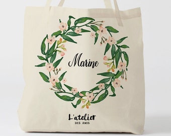 W4Y Tote bag Personnalisé, sac de toile cabas, sac demoiselle d'honneur, marié mariage, Tote Bag fourre-tout personnalisé, tote bag evjf