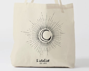 X272Y Tote bag moon, borsa tote in cotone, borsa di tela, borsa di cotone, tote bag, tote bag, borsa a mano, fasciatoio, tote bag party, cotone, natale