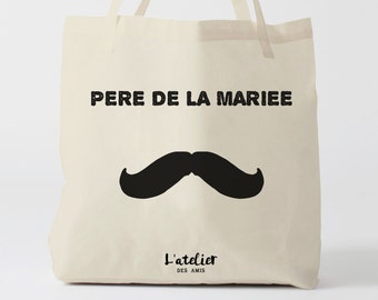 X4Y Tote bag père de la mariée, wedding tote bag, tote gift, sac yoga, gift for father, bride tote bag, sac à main, sac fourre-tout, coton