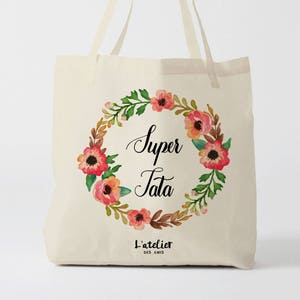 W121Y Tote Bag Personifiziert tata, leinwand tasche cabas, Brautjungfern Tasche , Hochzeit hochzeit, Tote Bag, tote bag evjf