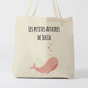 X1079Y Tote bag Personnalisé enfant, tote bag école, sac de toile cabas, sac à doudou , sac pour habits enfant, tote bag crèche, sac crèche