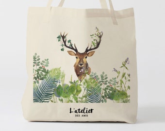 X177Y Tote bag nature deer, canvas bag, cotton bag, shopping bag, bags and totes, handbag, computer bag, gift for friend