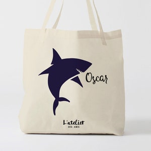 X228Y Tote Bag Shark Child Customizable, handbag, tote bag, changing bag, course bag, beach bag, canvas bag, cotton bag