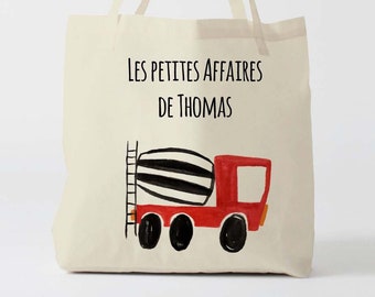 X933Y Tote bag Personnalisé enfant, tote bag école, sac de toile cabas, sac à doudou , sac pour habits enfant, tote bag crèche, sac crèche