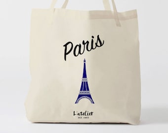 X485Y tote bag Paris, tote bag city, Paris city, cotton bag, canvas bag, shopping bag, bag and tote bag, travel bag, aperitif bag, Christmas bag