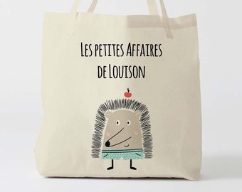 X1039Y Tote bag Personnalisé enfant, tote bag école, sac de toile cabas, sac à doudou , sac pour habits enfant, tote bag crèche, sac crèche