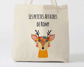 X909Y Tote bag Personnalisé enfant, tote bag école, sac de toile cabas, sac à doudou , sac pour habits enfant, tote bag crèche, sac crèche